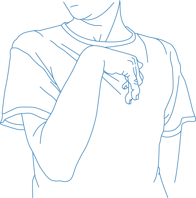 outline graphic of a person with spasticity